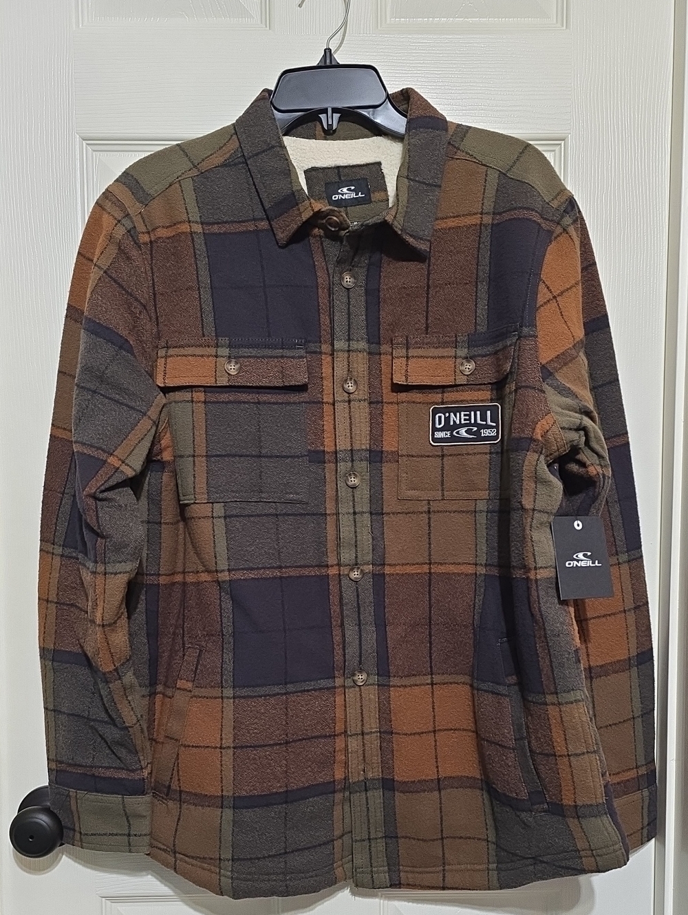 O'Neill Men's Brown & Olive Plaid Performance Jacket